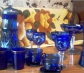 Фото в Хобби и увлечения Коллекционирование продам старинную посуду резное синее стекло в Тамбове 2 000