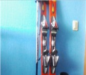 Foto в Спорт Спортивный инвентарь Продам горные лыжи красного цвета+палки+ботинки в Новокузнецке 10 800