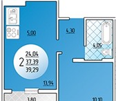 Фото в Недвижимость Квартиры Продаю 2 к. квартира - евродвушка  39/24/10 в Краснодаре 1 605 000
