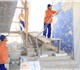 Организация выполняет штукатурные работы