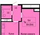 Продаётся однокомнатная квартира (39/16/