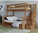 Фото в Мебель и интерьер Мебель для спальни Двухъярусная кровать из массива сосны с лестницей-ящиками в Москве 64 700