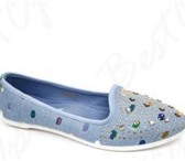 Фото в Одежда и обувь Женская обувь Продаю женские балетки из текстиля,голубого в Москве 850