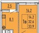Фото в Недвижимость Квартиры В продаже 1 к. кв. 33, м в ЖК Перемена. Продажа в Краснодаре 1 360 000