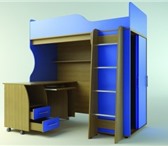 Изображение в Для детей Детская мебель Продам кровать-чердак Мишутка. Цвет синий-бук.Стол в Магнитогорске 8 500