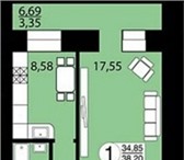 Фото в Недвижимость Новостройки Продам 1- ком., 38 кв.м., в новом кирпичном в Москве 2 350 000